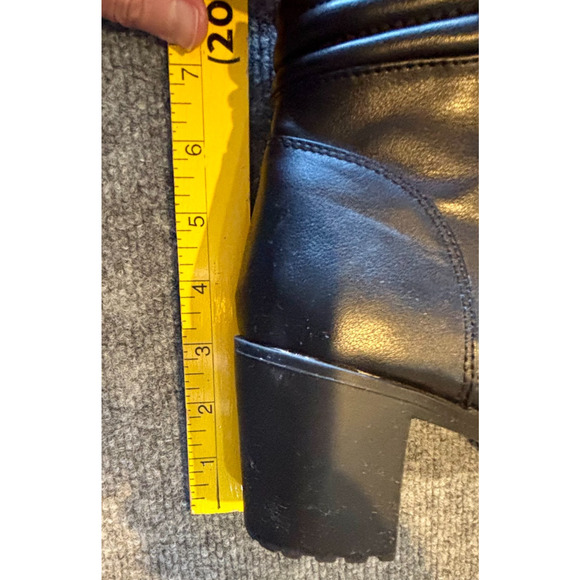 Steve Madden Nydiaa Black Combat Boots 7M Lace Up Chunky Heel Zip Lug Sole - Picture 16 of 16